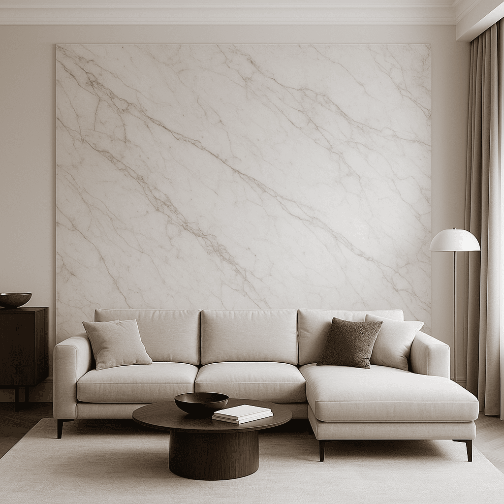 мраморная стена в гостиной - изделия из натурального камня Барекс Мармур