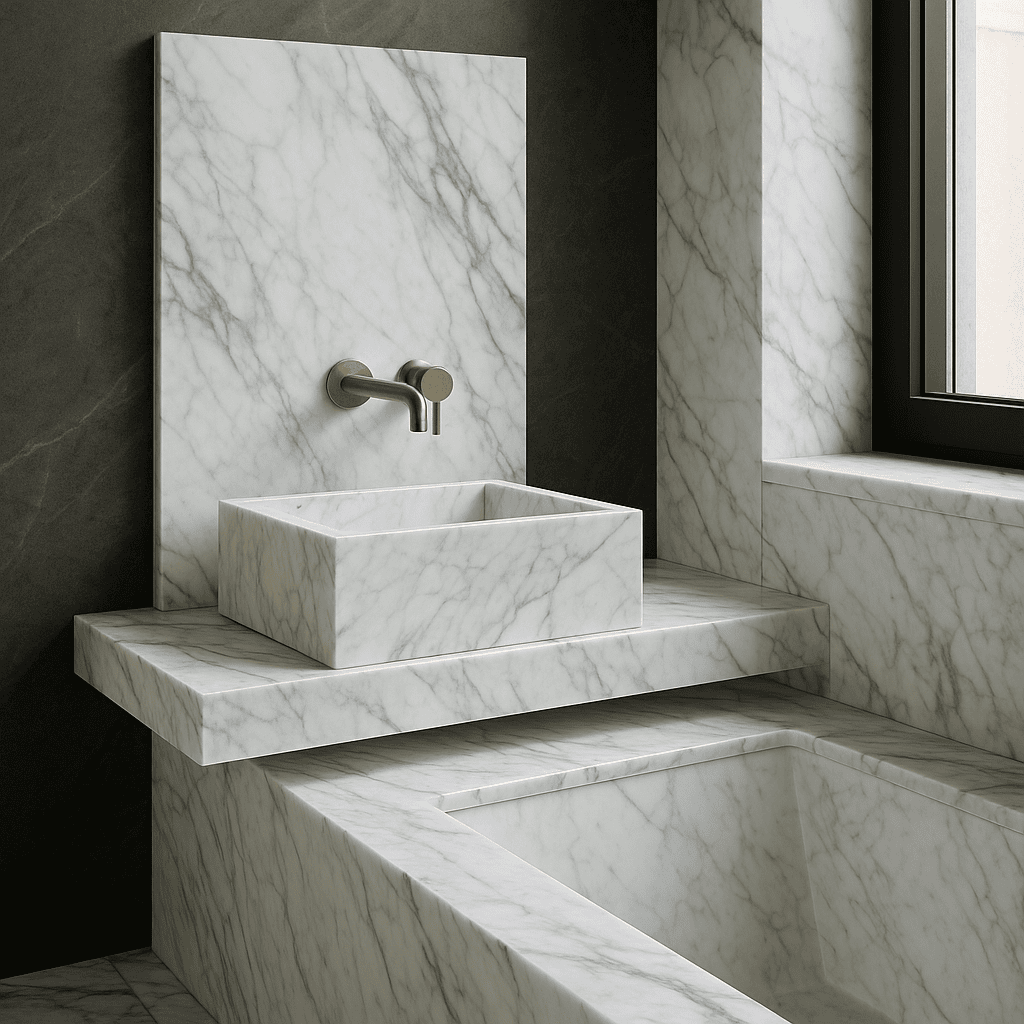 Белый мрамор в интерьере: свет, пространство и роскошь - изделия из натурального камня БАРЕКС МАРМУР