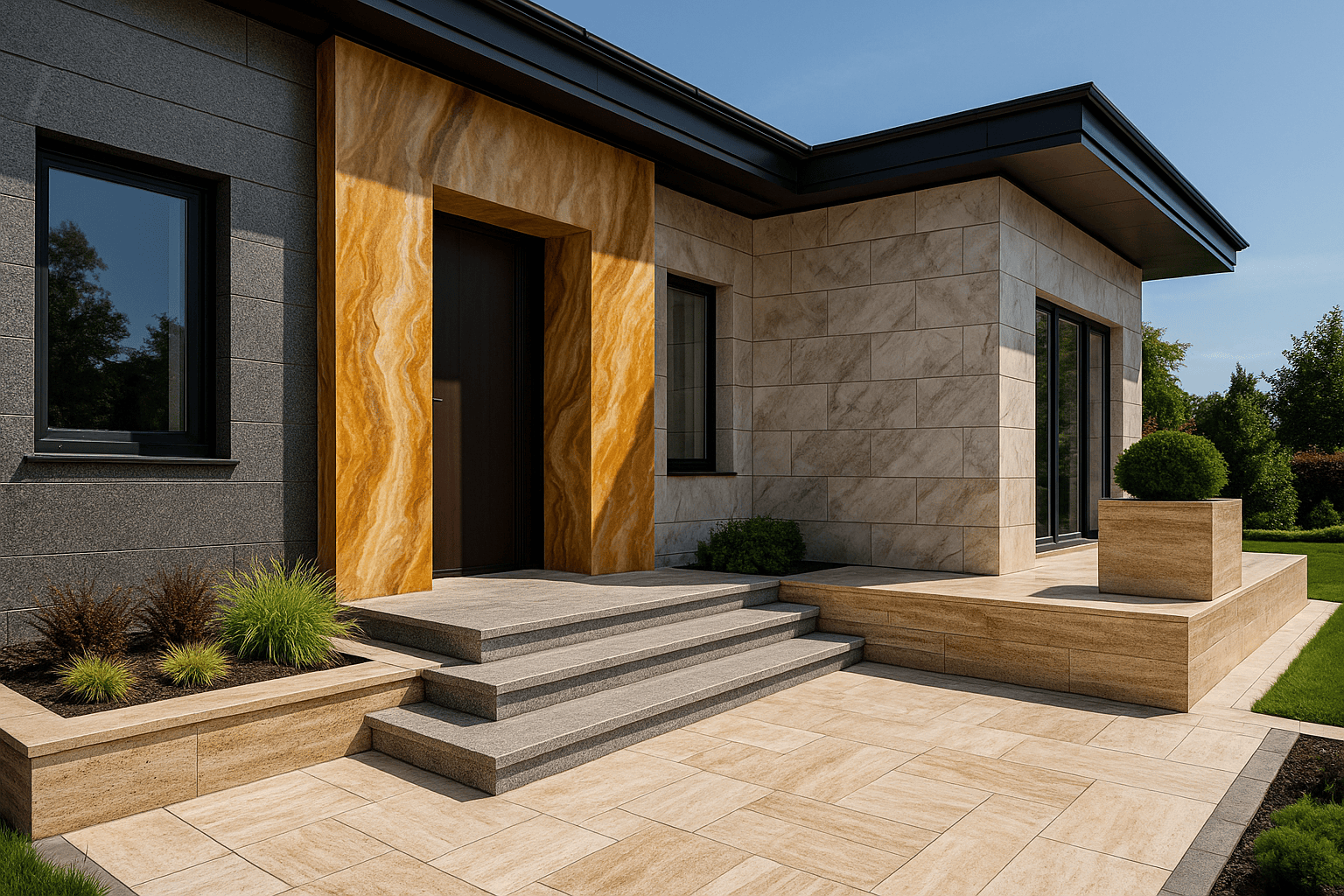 Мармур для фасаду, граніт чи травертин - що вибрати | Bareks Marmur