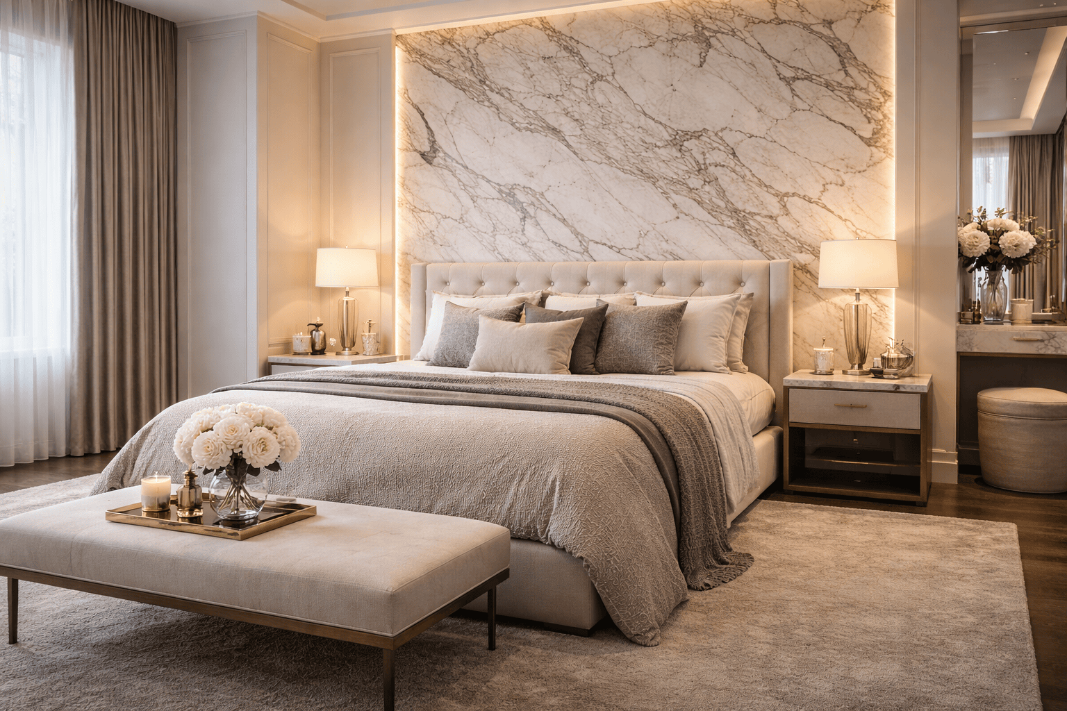 Мрамор и гранит в спальне: стоит ли использовать мрамор и гранит в зоне отдыха - Барекс Мармур