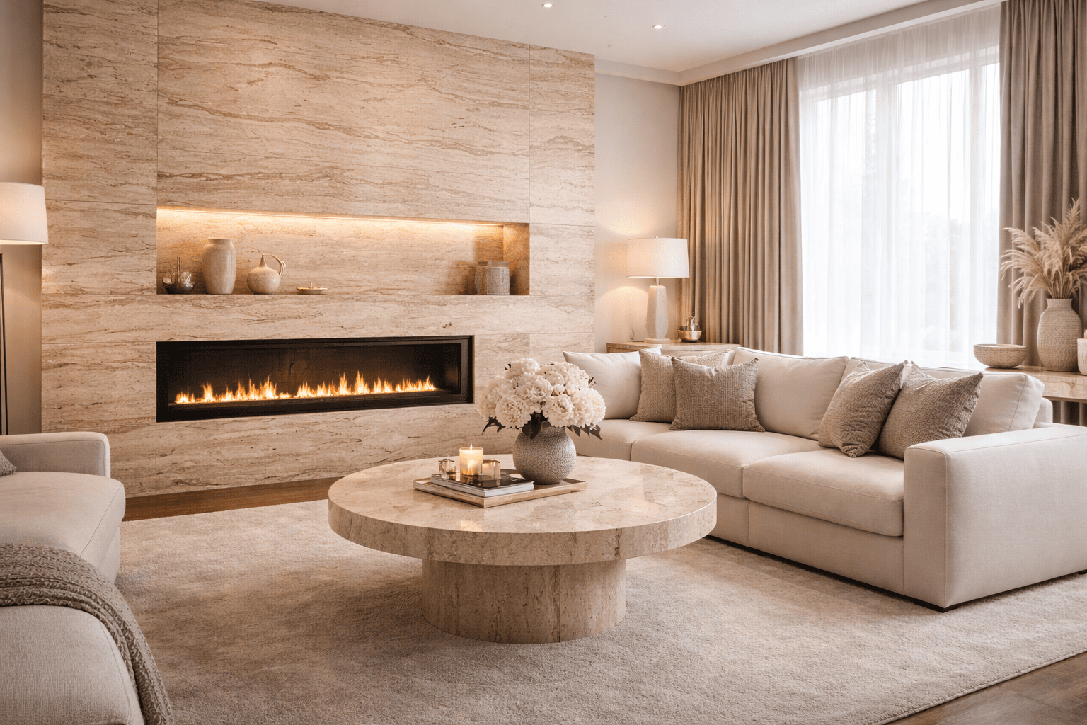 Травертин в інтер’єрі квартири: коли він кращий за мармур