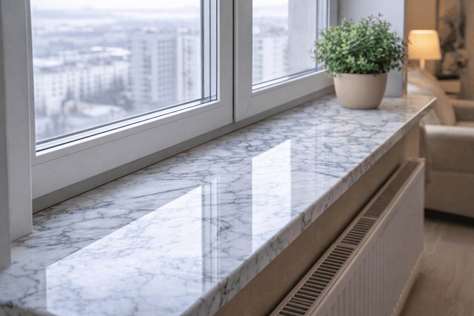 Мраморный подоконник: стоит ли ставить цена Барекс Мармур